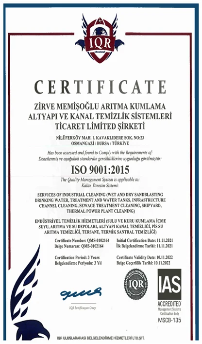 ISO 9001:2015 Sertifikası