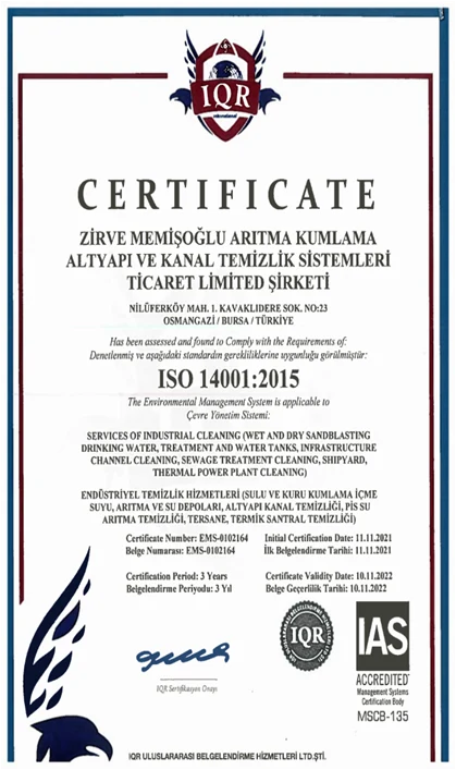 ISO 14001:2015 Sertifikası