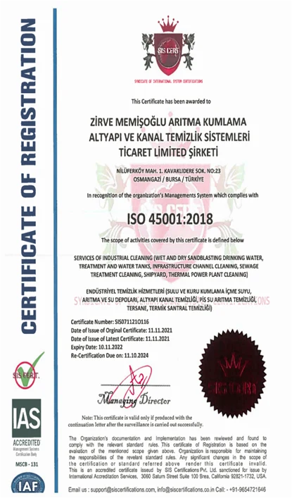 ISO 45001:2018 Sertifikası